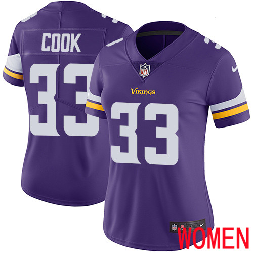 Minnesota Vikings #33 Limited Dalvin Cook Purple Nike NFL Home Women Jersey Vapor Untouchable